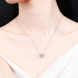 Collar de Moissanita 0.5CT 1CT 2CT 3CT, Collar de Plata de Ley 925 con Certificado Gra - Product Image 2