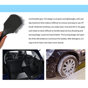 21*7.5cm màu xám tự động Bánh xe làm sạch bàn chải ngắn Xử lý Rửa Xe bàn chải PP xe trung tâm chi tiết bàn chải cho tự động lốp Bumper sạch - Product Image 4
