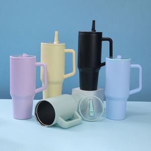 40oz H5.0 Handle <b>Travel</b> Car <b>Mug</b> Vacuum Tumbler <b>Lid</b> Straw Non-Slip ODM OEM Custom Color - Product Image 4
