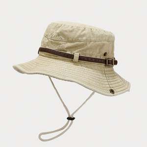 Sombrero de Pescador de Mezclilla Lavada para Primavera/Verano, con Letra Bordada Personalizada, para Deportes al Aire Libre y Pesca, con Cordones - Product Image 5