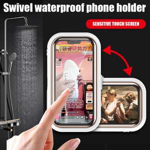 Étui de téléphone flexible étanche antidérapant avec support de téléphone portable à hauteur réglable pour cuisine, salle de bain et <span class=keywords><strong>douche</strong></span> avec fenêtre transparente - Product Image 5