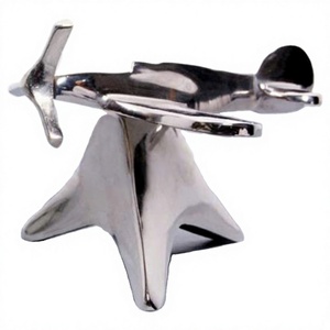 Modelo de avión de hélice pulida brillante con decoración de habitación Base Showpiece decorativo novedad artículos de regalo modelo de avión fundido a presión - Product Image 1