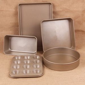 Square Cake Pan 6 8 9 Inch Non Stick Oven Safe Baking Dish Gold Color - Product Image 4