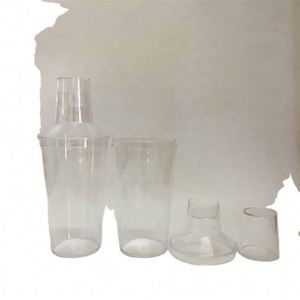 Coctelera de Plástico Acrílico Transparente Negra, Mezcladora de Bebidas, Kit de Coctelera para Martini, Coctelera Boston - Product Image 6
