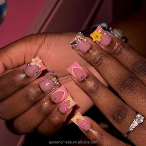 <span class=keywords><strong>Uñas</strong></span> Acrílicas <span class=keywords><strong>de</strong></span> Pico <span class=keywords><strong>de</strong></span> Pato con Cobertura Completa, Estilo Y2K, Coloridas, con Pegamento, Venta al Por Mayor - Product Image 5
