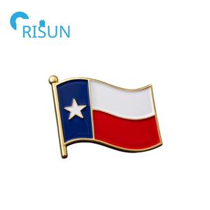 Fabrication de métal personnalisé US Texas State forme carte broche broche émail étoile <span class=keywords><strong>solitaire</strong></span> Texas drapeau épinglette insigne - Product Image 5