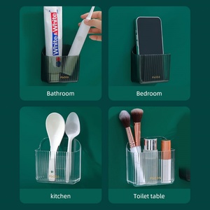 New Free Punching Wall-mounted <b>Storage</b> <b>Box</b> Transparent TV Air-conditioning Remote-control <b>Storage</b> <b>Box</b> <b>Storage</b> Supplies - Product Image 4