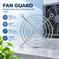 Grille de protection de ventilateur en métal chromé, anneau rond avec trous de fixation pour la ventilation des armoires de refroidissement