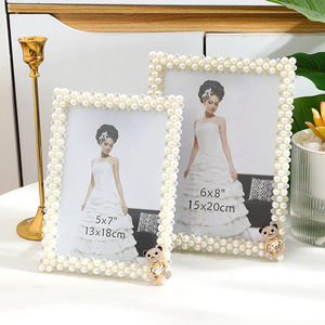 Cadre <span class=keywords><strong>photo</strong></span> <span class=keywords><strong>de</strong></span> mariage 8x10 avec perles et diamants, cadre <span class=keywords><strong>photo</strong></span> <span class=keywords><strong>de</strong></span> table pour cadeaux <span class=keywords><strong>de</strong></span> mariage - Product Image 4