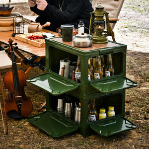 Caja de almacenamiento para acampar al aire libre, organizador plegable portátil rectangular para almacenamiento en maletero de coche para pícnic - Product Image 1