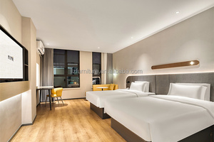 OEM ODM Furniture Manufacturer Low Cost Custom King <b>Queen</b> Single Double <b>Size</b> Wood Hotel <b>Bed</b> With Headboad For Motel B&B Project - Product Image 2