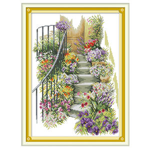 DIY 11CT 14CT 수공예 천 풍경 크로스 스티치 패턴 벽걸이용, 크로스 스티치 자수 키트 바느질 - Product Image 1