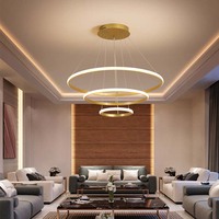 Lustre moderne pour salon, prix de gros, pas cher, luminaire suspendu LED, lampe circulaire LED, lustre suspendu LED
