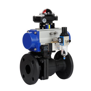 Válvula <span class=keywords><strong>de</strong></span> Bola <span class=keywords><strong>de</strong></span> 3 Vías WCB para Medios Ácidos con Actuador Neumático (Movimiento <span class=keywords><strong>de</strong></span> 90°), Caja <span class=keywords><strong>de</strong></span> Monitoreo <span class=keywords><strong>de</strong></span> Posición y Regulador <span class=keywords><strong>de</strong></span> Filtro <span class=keywords><strong>de</strong></span> Aire Opcional - Product Image 3