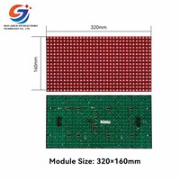 Módulo LED Azul Programable P10 DIP de 320x160mm, Panel de Pantalla Desplazable de un Solo Color para Exteriores IP65