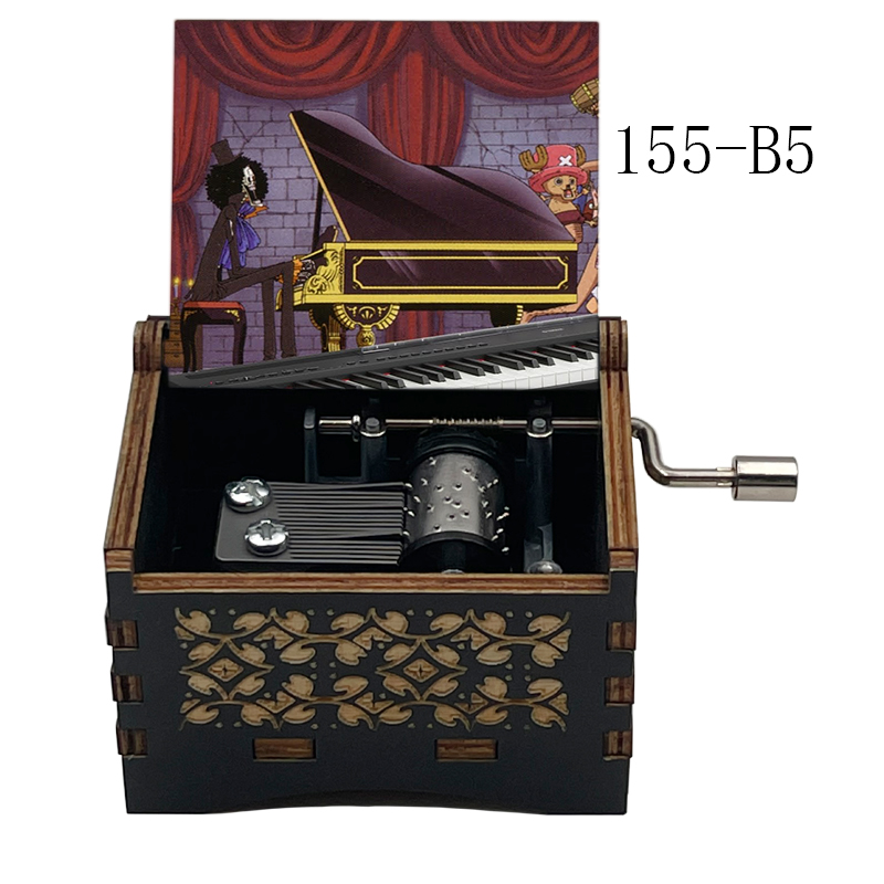 Vintage Anime Bink's Sake Music Box - Hand Crank Wooden Gift for