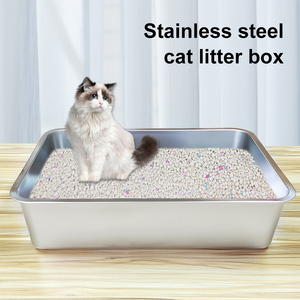 Bac à litière pour chat en acier inoxydable Lihong, bac en métal pour chat et petits animaux, antiadhésif, facile à nettoyer - Product Image 6