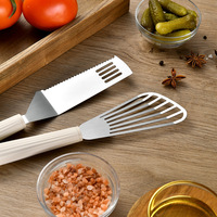 Ensemble de 6 ustensiles de cuisine en silicone avec manches, pour la pâtisserie à domicile, comprenant une spatule à gâteau et une spatule triangulaire à pizza