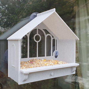 ที่ให้อาหารนกแบบติดกระจก ดีไซน์สไตล์ยุโรป ปรับแต่งสีและขนาดได้ ผลิตจากพลาสติกทนทาน สำหรับนกป่าใกล้บ้าน - Product Image 2