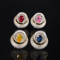 Bague KAMMY de luxe tendance en forme de poire, en ZIRCON plaqué or 18 carats sur base en cuivre, pour femme, cadeau d'anniversaire de mariage, bijou pour tous les jours et les fêtes