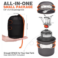 Ensemble de cuisine portable pour le camping en plein air, comprenant une cuisinière à gaz et des ustensiles pour le camping et les pique-niques