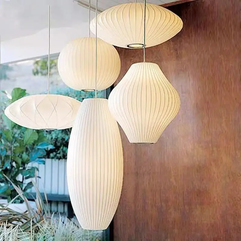 Lampada a sospensione giapponese design bianco lampada minimalista panno di seta luce abbigliamento lampada nelson negozio lampada a sospensione lanterna loft in tessuto
