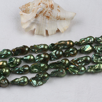 AAA 13-18mm vert grande taille vente en gros eau douce véritable eau douce baroque perles brin bijoux