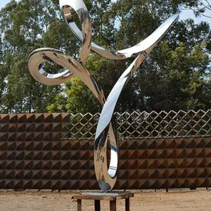 현대 조각 장식 아트 데코 304 스테인레스 스틸 루핑 정원 동상