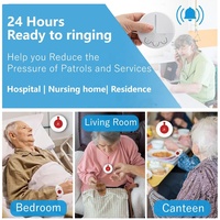 Sistema Inalámbrico de Llamada para Enfermeras - Receptor LED Portátil con Luz Intermitente, Botón de Llamada de Emergencia para Personas Mayores, para el Hogar, Clínica y Hospital
