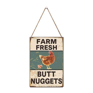 Nouvel arrivage transfrontalier d'étiquettes de poulailler en bois, décorations rustiques pour l'extérieur, plaques de porte de ferme en bois, couronnes. - Product Image 5