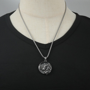 Collar con Colgante de Lobo, Acero Inoxidable, Diseño Animal Plateado, Cadena de Regalo para Hombre, 3.0*60cm - Product Image 3