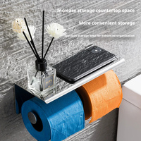 Support de rouleau de papier toilette en acier inoxydable 304 - Distributeur de papier toilette autoportant pour salle de bain