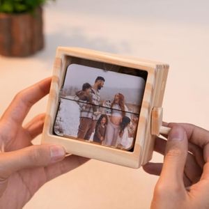 Hot Bán Bằng Gỗ Ảnh Lật Cuốn Sách Tay Crank Với Ánh Sáng Album Ảnh Lật Cuốn Sách Khung Tùy Chỉnh Lật Album Ảnh - Product Image 4