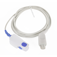 Datex Ohmeda Kompatibel Caremed SA30Y-09 10 Pin TPU Spo2 Probe Sensor Jari Dewasa 3 Meter Putih Kelas II