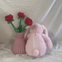 Peluche Lapin Personnalisée en Coton PP Ultra Doux avec Impression Photo Personnalisée, Fermeture Éclair au Dos, Impression par Transfert Thermique, Cadeau Unisexe pour Anniversaire
