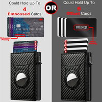 Dompet Pria Tempat Kartu Kredit Rfid untuk Apple Airtag Dompet Koin Tempat Kartu Serat Karbon Dompet Kecil Minimalis untuk Air Tag