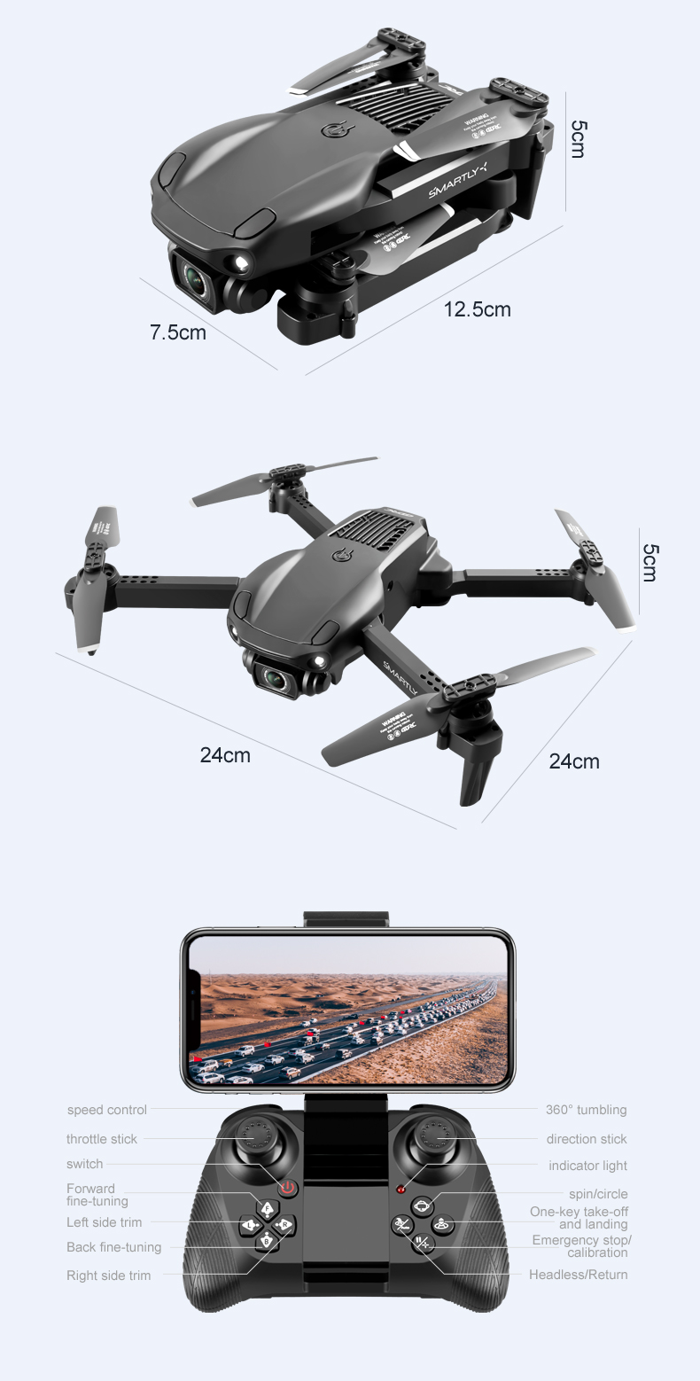 V22 Дрон Mini 6K HD Двойная камера FPV профессиональная аэрофотосъемка препятствия складной Квадрокоптер вертолет игрушки