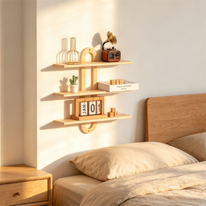 Hot Selling Wooden <b>Wall</b> Mounted Storage Rack Towel Holder Bookshelf Display Stand for Livingroom Bedroom - Product Image 1