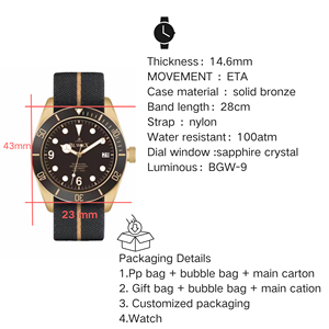 Đồng trường hợp quyến rũ sang trọng kinh doanh tự động lặn xem-Sapphire, sáng, nam giới, tùy biến, 100% tích cực đánh giá - Product Image 2