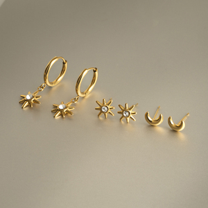 Женские серьги-гвоздики из нержавеющей стали - Product Image 5