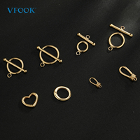 VFOOK Bijouterie Vente en gros Vrac Fermoir rond rectangle Collection OEM ODM Chaîne en or massif 14K Fermeture pour la fabrication de bijoux