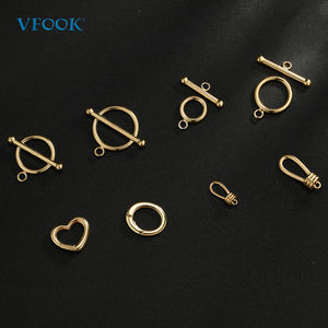 Hallazgos de joyería VFOOK, venta al por mayor, colección de cierre redondo rectangular a granel, cierre de cadena de oro sólido OEM ODM 14K para hacer joyas - Product Image 2
