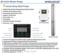 Pompe à Eau Solaire avec Turbine en Plastique de 4 Pouces