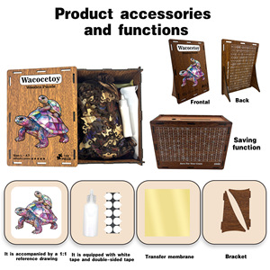 <span class=keywords><strong>Puzzle</strong></span> 2D en bois en forme d'animal avec tirelire - Puzzles en bois d'animaux irréguliers et ensemble de jeux de <span class=keywords><strong>puzzle</strong></span> DIY - Product Image 4