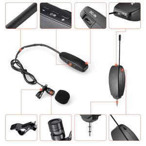 GAW-618 UHF micrófono <span class=keywords><strong>de</strong></span> <span class=keywords><strong>solapa</strong></span> inalámbrico, grabación <span class=keywords><strong>de</strong></span> voz para teléfono, cámara, <span class=keywords><strong>amplificador</strong></span> <span class=keywords><strong>de</strong></span> voz - Product Image 2