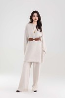 Ensemble coordonné 2 pièces en lin pour femmes musulmanes, mode modeste, avec logo personnalisé OEM, comprenant une blouse à bords bruts et un pantalon