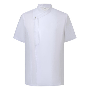 Veste de chef pour homme, col mandarin, manches courtes, grande taille, pour équipes de restauration, bistrots et hôtels - Product Image 2