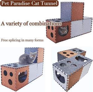 QJMAX Faltbarer Cat Hideaway Transform ierbarer Katzen tunnel Indoor Cat House Cube Bequemes Haustier bett - Product Image 5