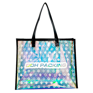 Letra holográfica Correas de hombro largas Mylar Bolsas Holográfica Pvc Tpu Tote Bag Logotipo personalizado - Product Image 5