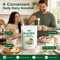 Lenm Private Label 220g Bubuk Susu Kambing Alami Non-GMO Kelas Makanan, Dari Sapi yang Diberi Makan Rumput, Tinggi Protein dan Kalsium untuk Minuman Kopi & Resep